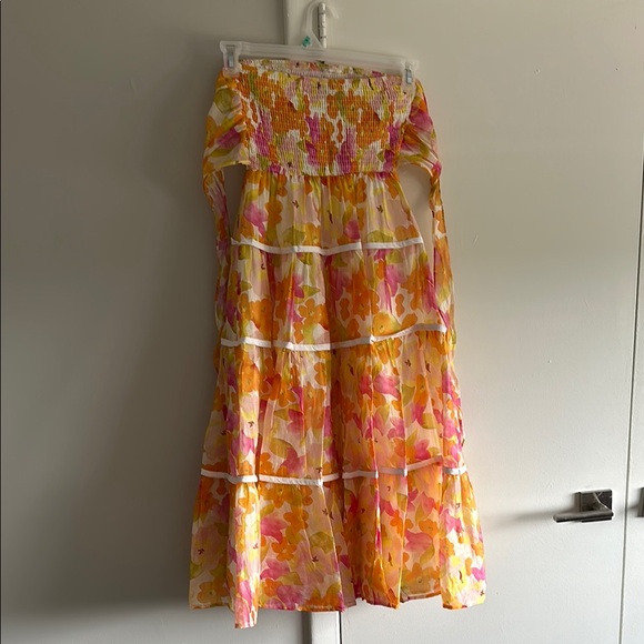 Sunlight Aura Orange Floral Dress from Lulus - Picture 3 of 5